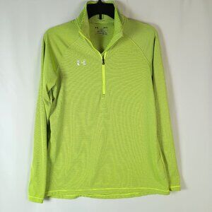 Under Armour Tech Stripe 1/4 Zip Pullover High Vis Yellow S Excellent condition
